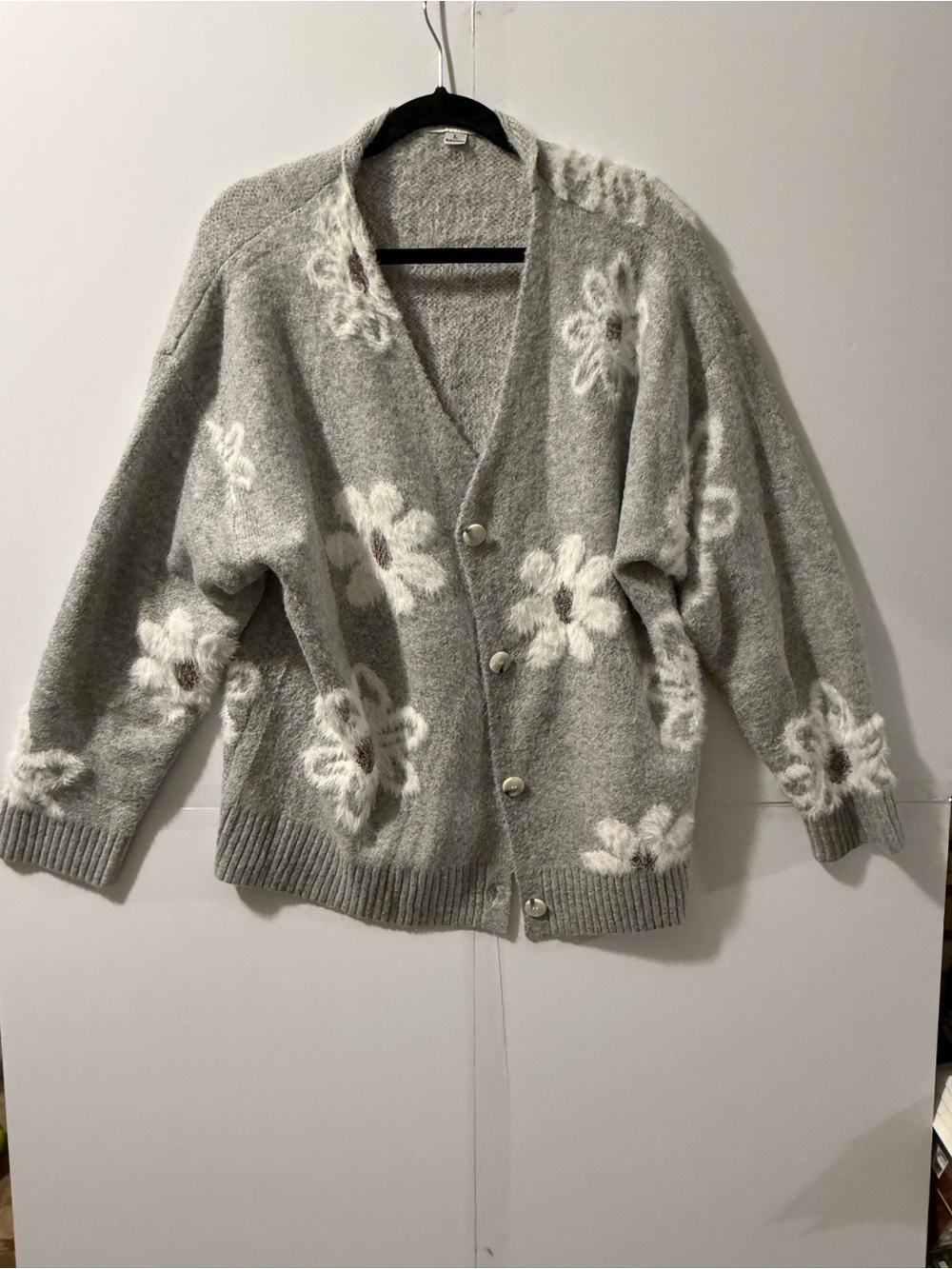 HYFVE Gray Floral Button-Front Women’s Cardigan